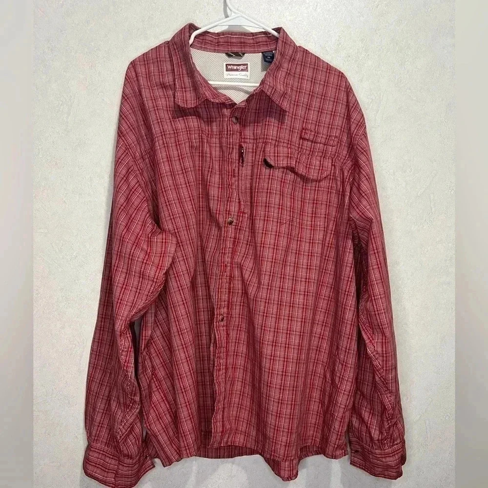 WRANGLER Gingham Button Down Vented Shirt Size 4X (A4)
